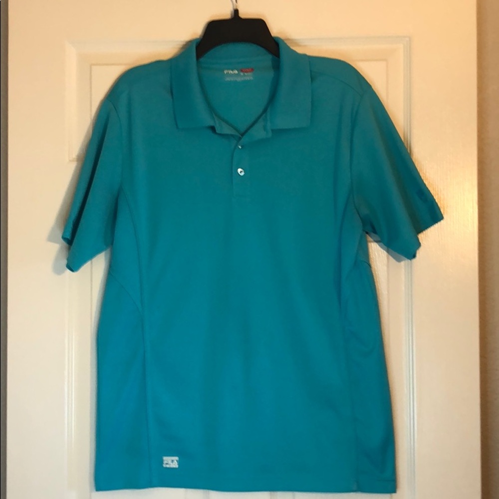 Men’s Fila short sleeve teal blue golf polo M